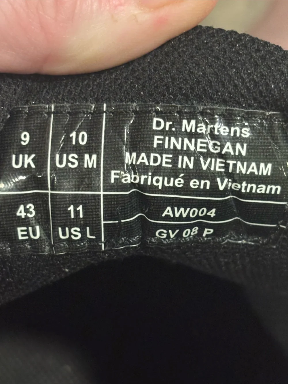 VTG Dr. Martens Finnegan Docs Chunky Oxford Black Leather Shoes Mens Size 10